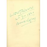 AUTOGRAPH ALBUM: A good maroon leatherbound 4to vintage autograph album containing over 40