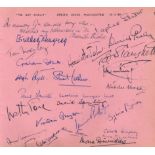 ENTERTAINMENT: A small selection of seven multiple signed small oblong 4to pages removed from an