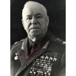 ZHUKOV GEORGY: (1896-1974) Russian General of World War II, Marshal of the Soviet Union.