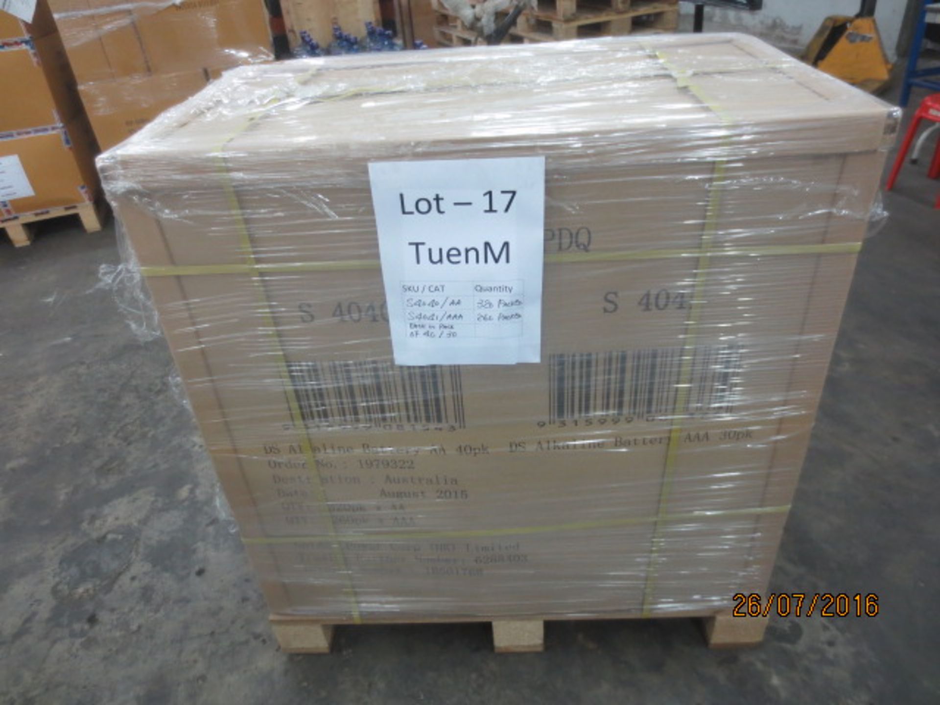 Pallet includes: SKU: S4040 Type: AA Total Pack Per Pallet: 320 SKU: S4041 Type: AAA Total Pack - Image 2 of 4