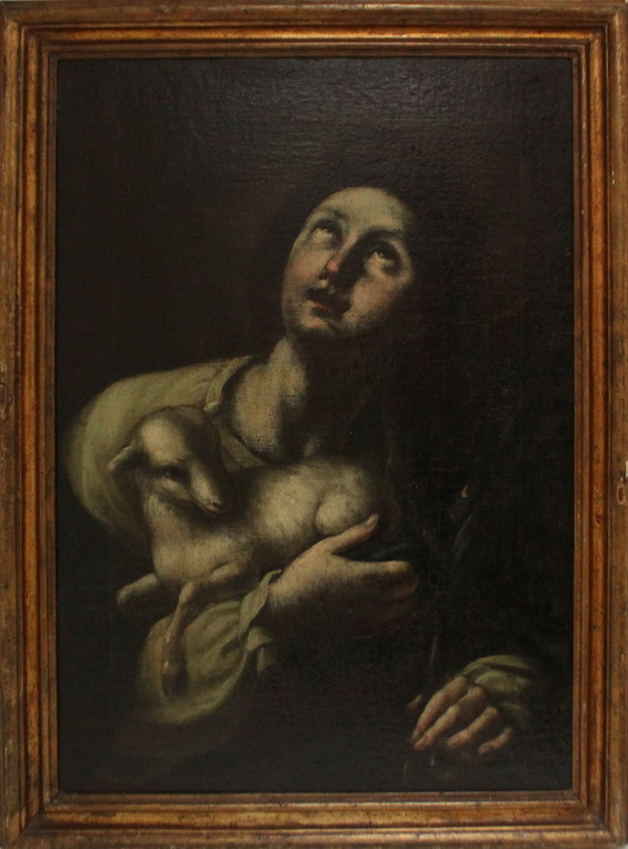 Santa Agnese, scuola Emiliana del '600, olio su tela, cm. 55,5x78,5