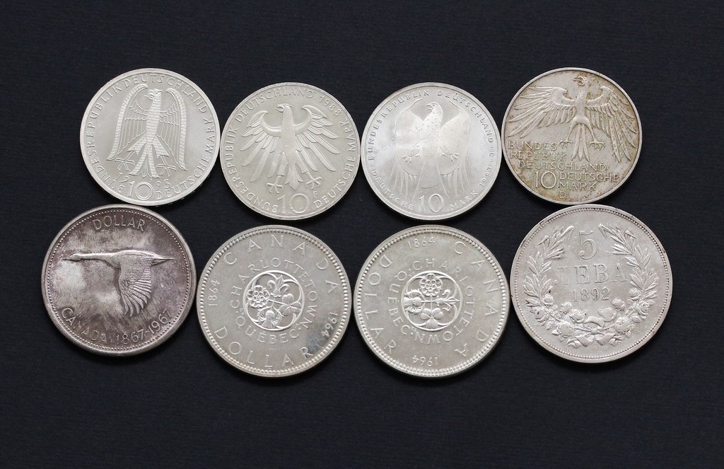 N.8 monete in argento, Germania, Canada e Bulgaria - Image 2 of 2