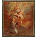 Assunta con angeli e San Luigi Gonzaga, olio su tela cm. 64x80 (prima tela) cornice coeva laccata