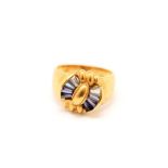 Anello in oro 18kt con zaffiri taglio baguette gr. 6,7