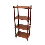 Etagere in noce a quattro ripiani, cm. 45x29xh110 fine 800