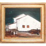 Casa bianca in notturno, Sandro negri 1973 olio su tela cm. 60x50