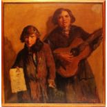 Le mendicanti, olio su tela, Lucia Bassani 1927, nata a Milano 1896, cm. 98x106