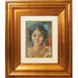 Ritratto di Donna, anonimo XX secolo, olio spatolato su tela cm. 13x18