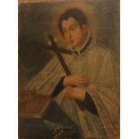 N. 65 (5.280 IVG AMM. SOSTEGNO) SAN LUIGI GONZAGA, DIPINTO OLIO SU TELA DEL '700, CM. 40X50