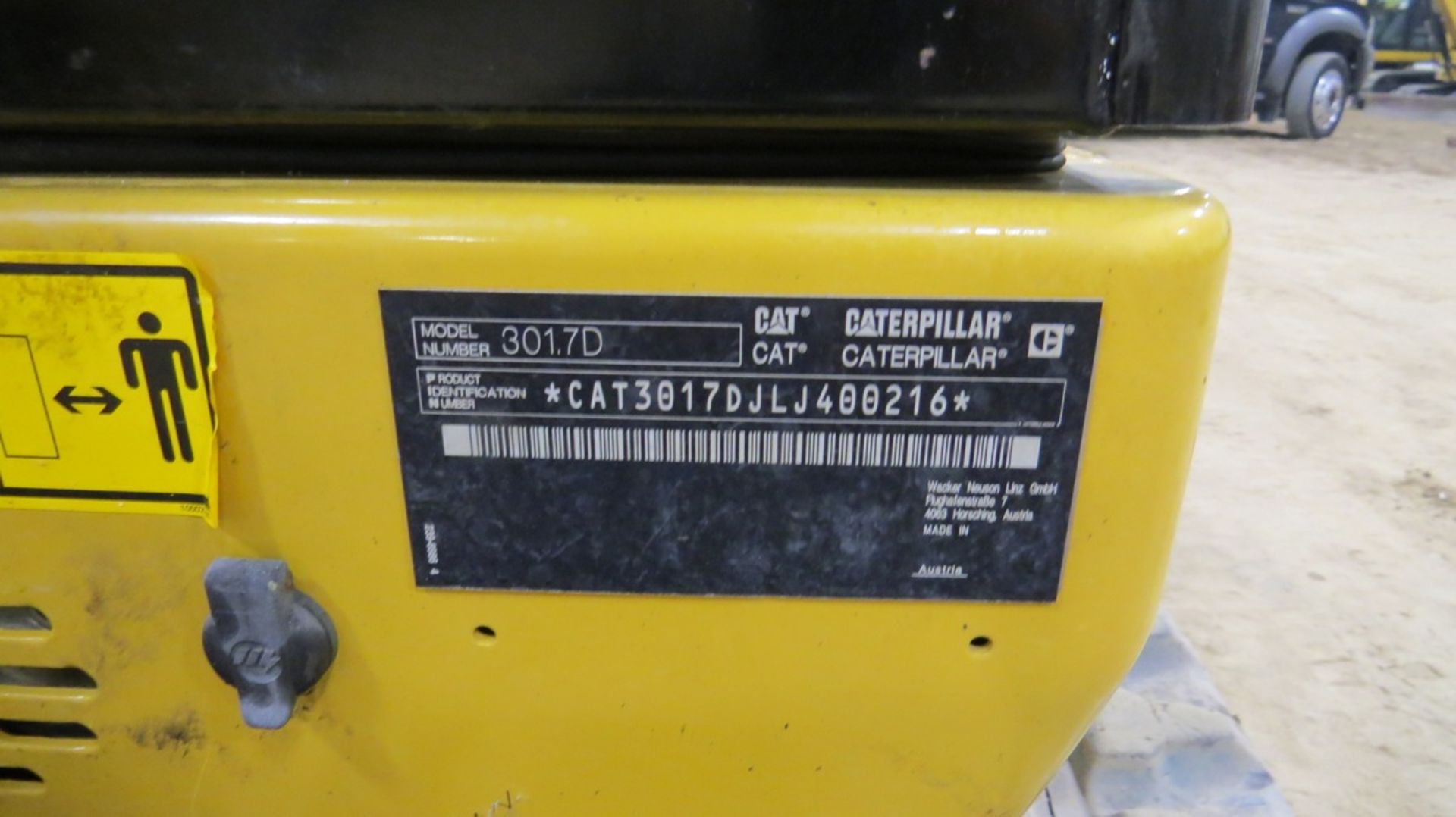 2015 Caterpillar Model 301.7D Hydraulic Mini Excavator, SN# CAT3017DJLJ400216, Yanmar 3-Cylinder - Image 17 of 22