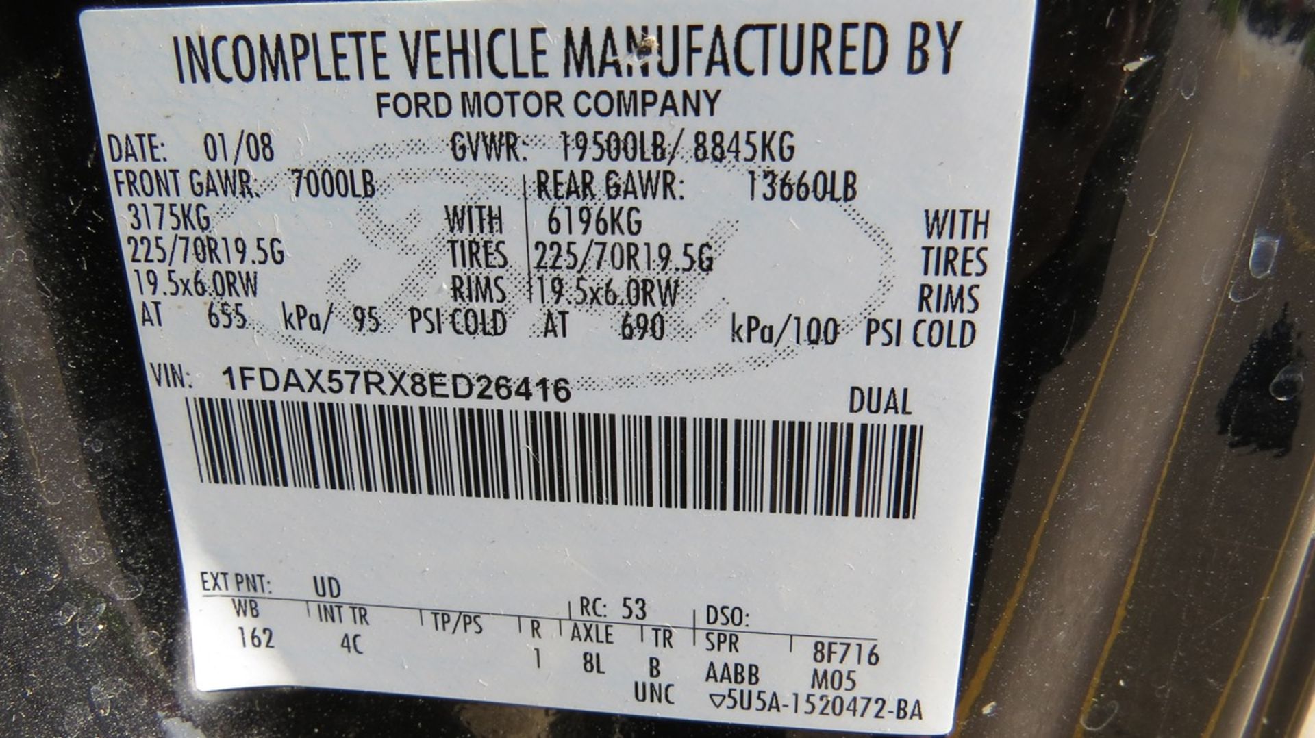 2008 Ford Model F-550 Lariat Extended Cab 4x4 Diesel 1-Ton Dually Pickup, VIN# ED26416, 6.4 Liter - Image 34 of 43