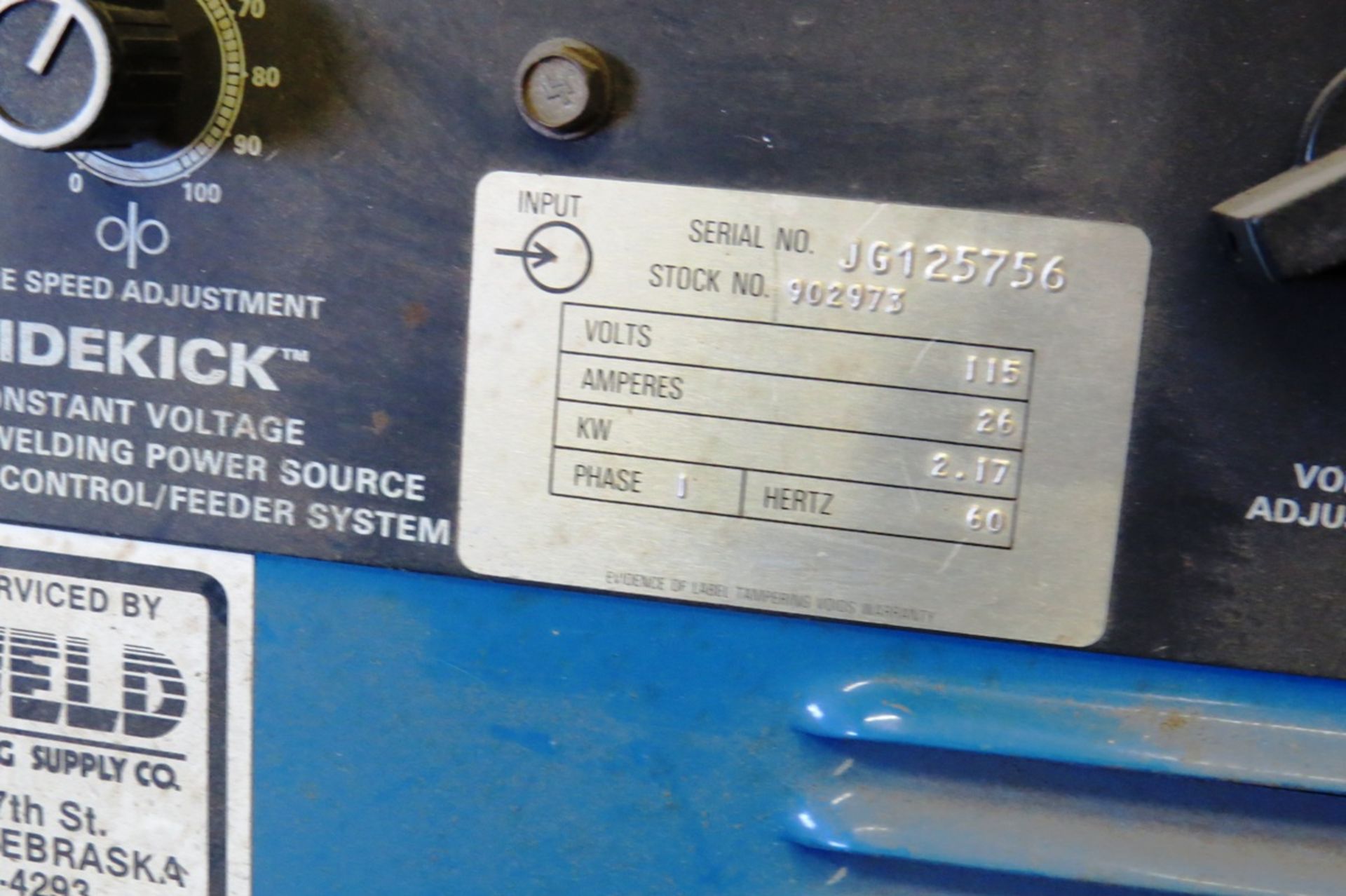 Miller Sidekick Portable Wire Feed Welder on Cart, SN# JG125754, 115 Volt, 36Amp, No Tank, Has Leads - Image 3 of 3