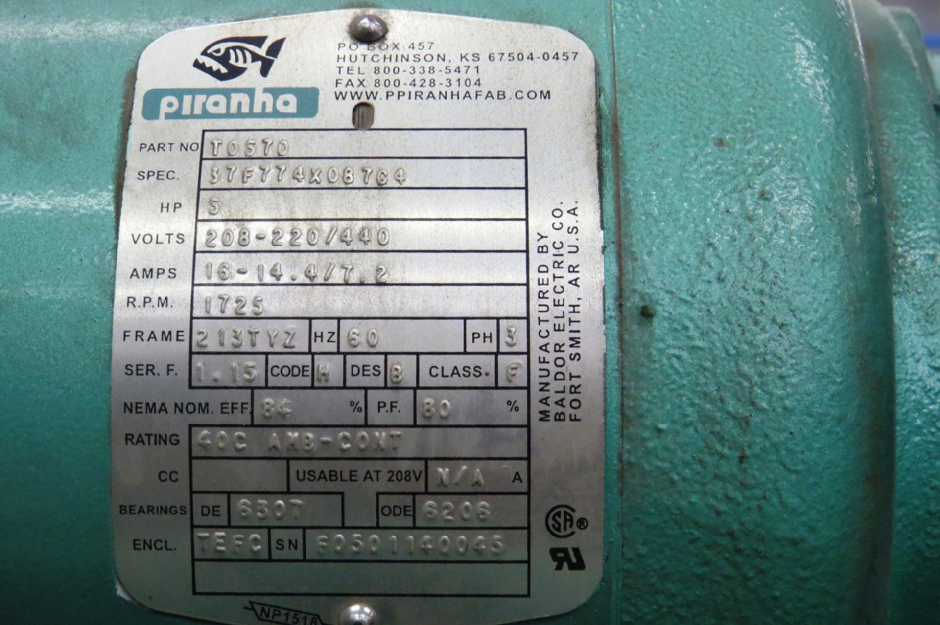 2005 Piranha Model 35-6 CNC Hydraulic Press Brake, SN# 1053, 35-Ton Capacity, 6' Bed, 14-Gauge - Image 9 of 9