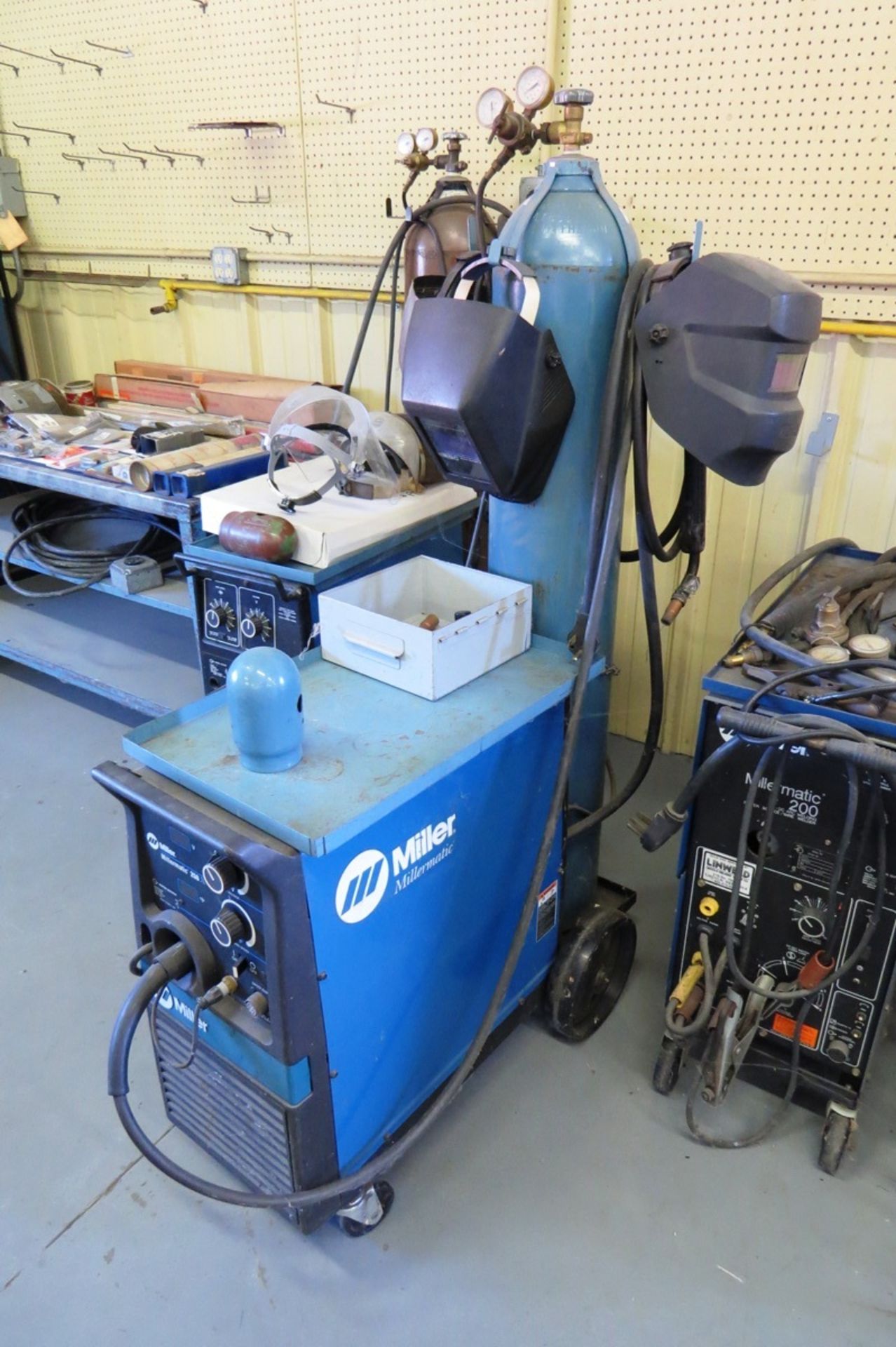 Miller Millermatic 250 Portable Wire Feed Welder on Cart, SN# LA179000, with Tank, Leads & Gun (Very - Image 2 of 3