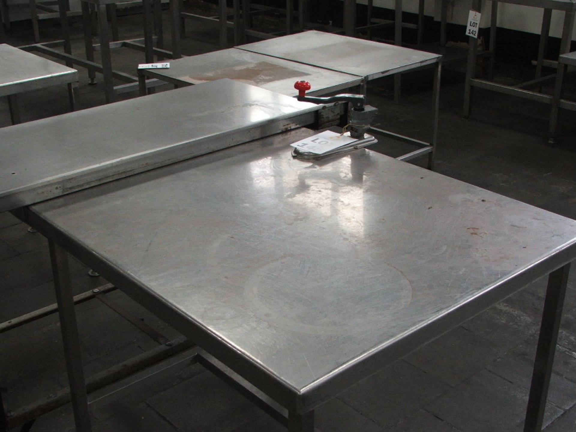 2 X 1500 X 600 & 800 X 700 S/STEEL PREPARATION TABLE WITH CAN OPENER