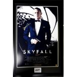 A Signed Skyfall James Bond Daniel Craig Promo, professionally framed