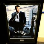 A Signed Casino Royale James Bond Daniel Craig promo, professionally framed