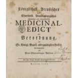 Medizin - - Obercollegio Medico (Hrsg.). Königliches Preußisches und Churfürstl. Brandenburgisches