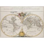 Weltkarte - - Sanson d'Abbeville, Nicolas. Mappe-Monde Geo Hydrographique. Handkolorierter
