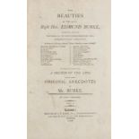 Burke, Edmund. The beauties of the late. 2 Bde. London, Myers, 1798. VI, CXXXVI, 176 S., 2 Bll.,