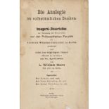 Psychologie - - Stern, Wilhelm Louis. Die Analogie im volkstümlichen Denken. Inaugural-Dissertation.