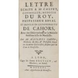 Medizin - - Mailhes, (M.). Lettre ecrite a Mr Calvet, conseiller, medecin du Roy, professeur royal