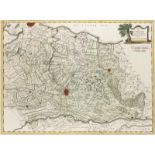 Niederlande - - Carte von Utrecht entworfen von F.LK. Güssefeld. Kolorierte Kupferstichkarte.