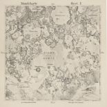 Astronomie - - Lohrmann, Wilhelm Gotthelf. Mondkarte in 25 Sektionen Mit e. Beschreibung d.