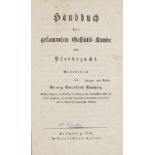 Zoologie - - Ammon, Georg Gottlieb. Handbuch der gesammten Gestüts-Kunde und Pferdezucht.