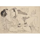 Erotik - - Sammlung von 3 erotischen Shunga-Holzschnitten. Japan, wohl 19. Jahrhundert.