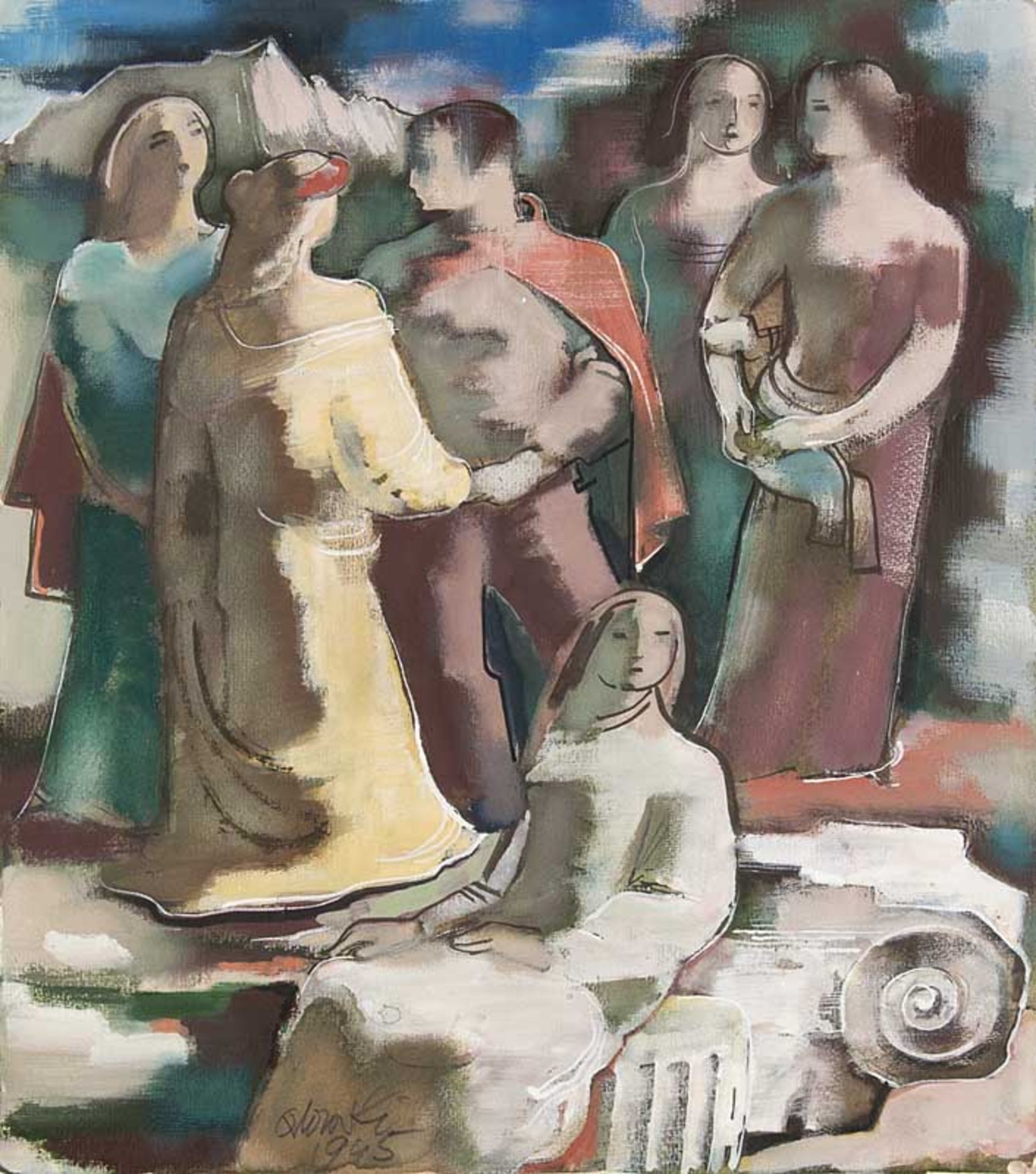 Moderne Kunst - - Orlowski, Hans Otto. (1894 Insterburg - 1967 Berlin). Antike Figuren. 1945.
