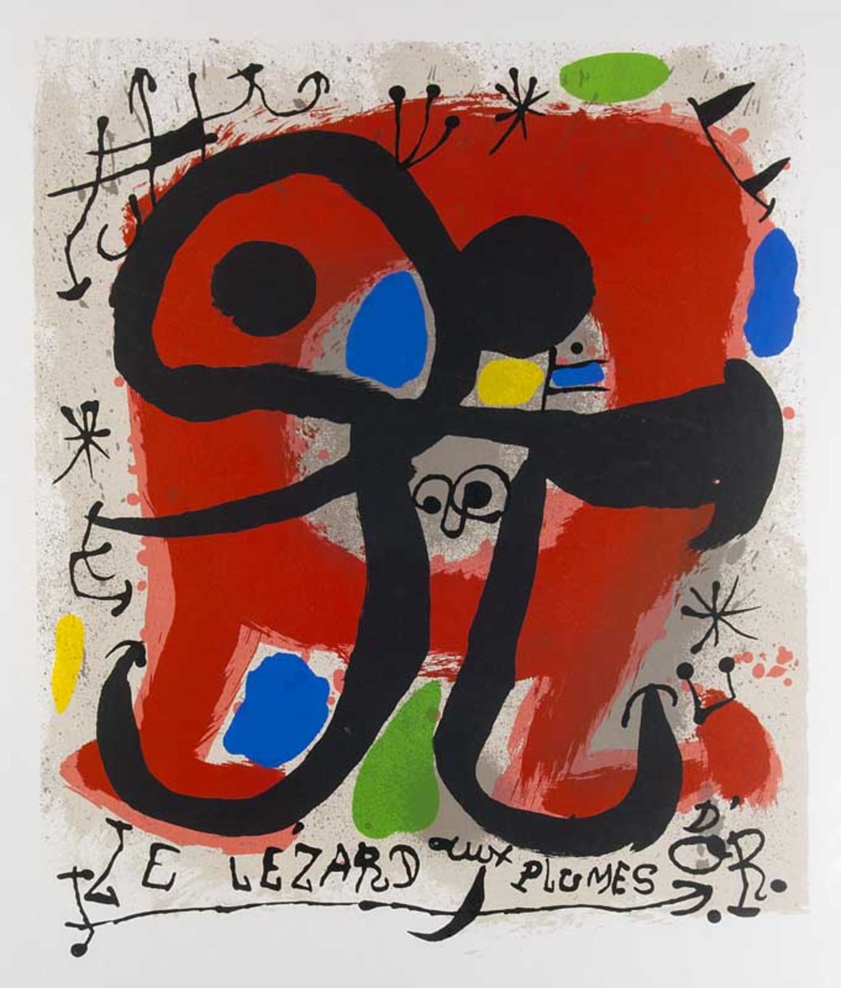 Plakate - - Miró, Joan. (1893 Barcelona - 1983 Palma de Mallorca). Le Lézard aux Plumes d'Or.
