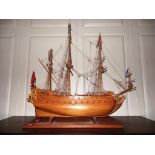 18th c Style Ships Model of a French Brigatine, style 6036" L 34" H Good