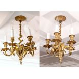 Pair of 19th c Louis XV Style Chandeliers gilt bronze, electrified. 17"h x 14"w