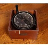 Ship's Compass in wooden box with Boston label missing cover