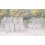 Large Collection of Cut Crystal Stemware fine quality Continental crystal comprised of 12 water