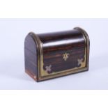 19th c Letter Box in zebrawood and bronze. 9"w x 5"d z 8"h Good condition