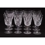 Set of Twelve Waterford Wines glasses Good