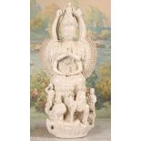 Chinese Blanc de Chine Porcelain Bodhisattva 20th c., depicting Avalokitesvara, the Goddess of