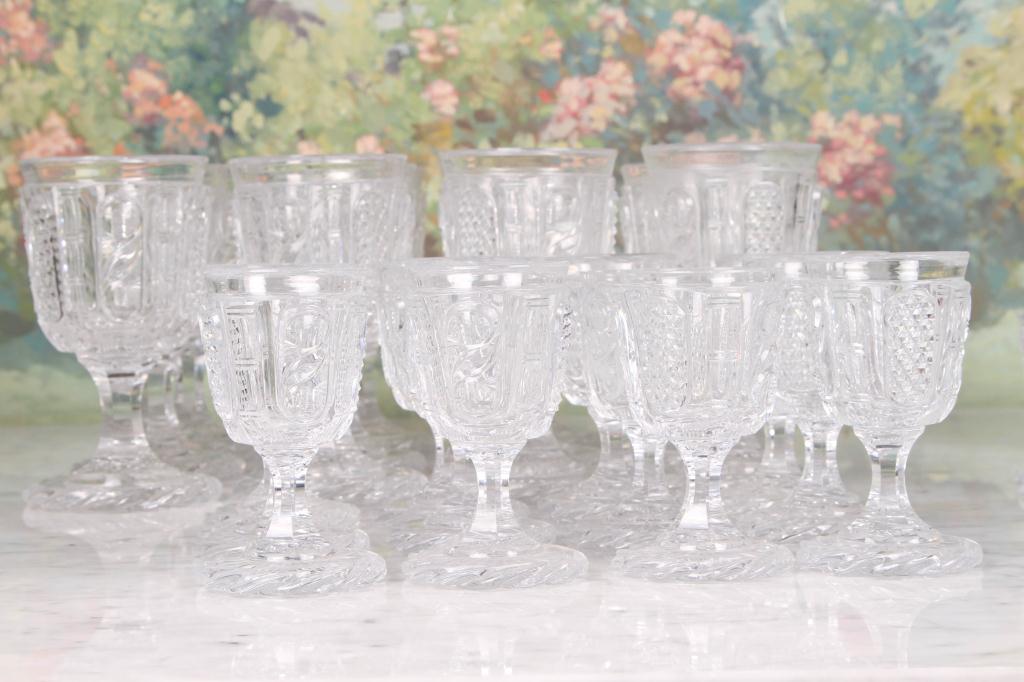 Large Collection of Cut Crystal Stemware fine quality Continental crystal comprised of 12 water - Image 6 of 12