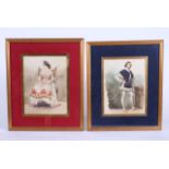 Two European School Watercolors Continental School (19th c,) "Romeo" and "Old Roman". Two Framed