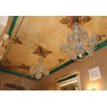*20th c Set of Three Baccarat Style Chandeliers in crystal, each with ten arms (front hall)39"hx35"w