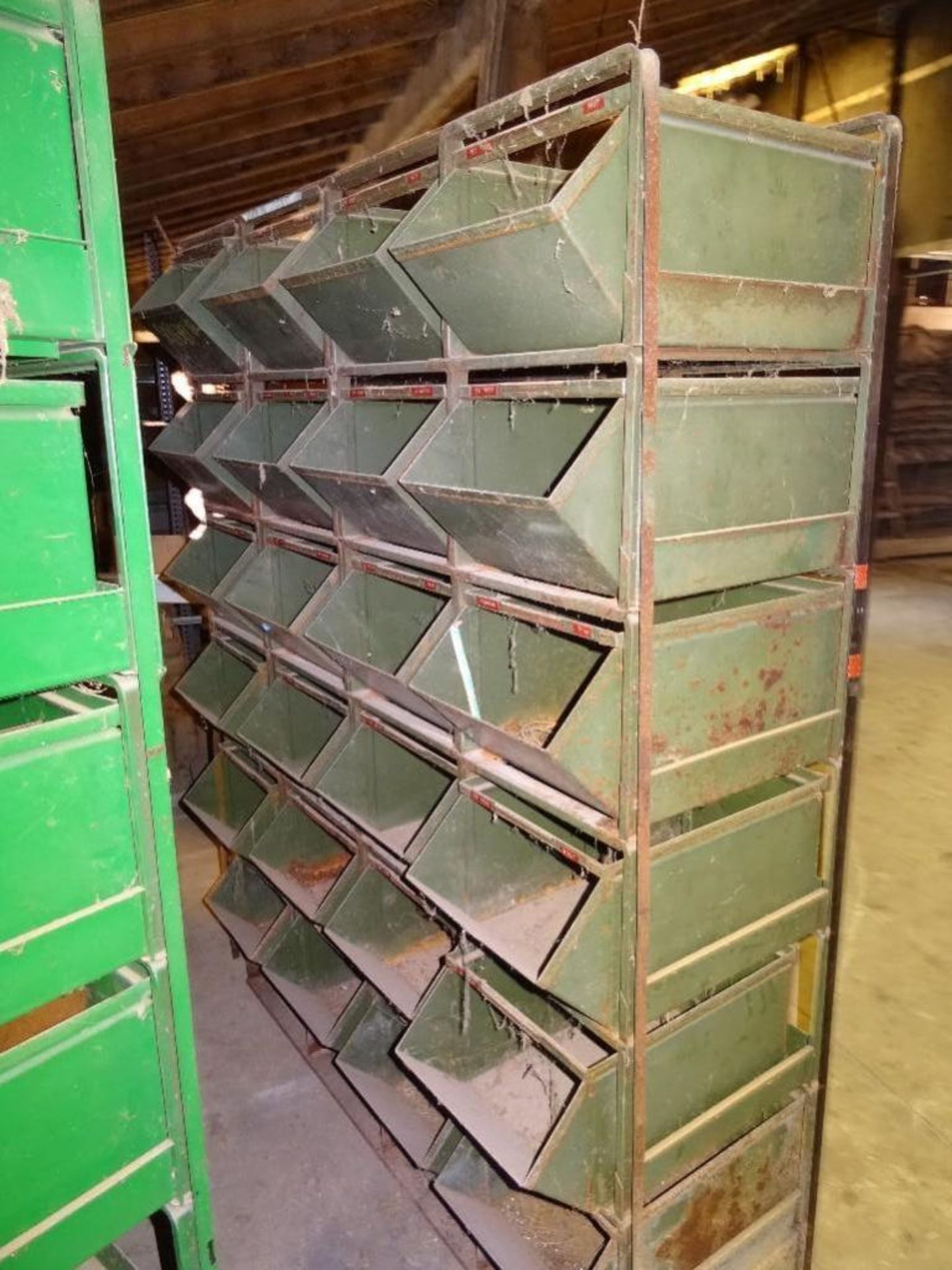 (2) Metal Storage Bin Racks