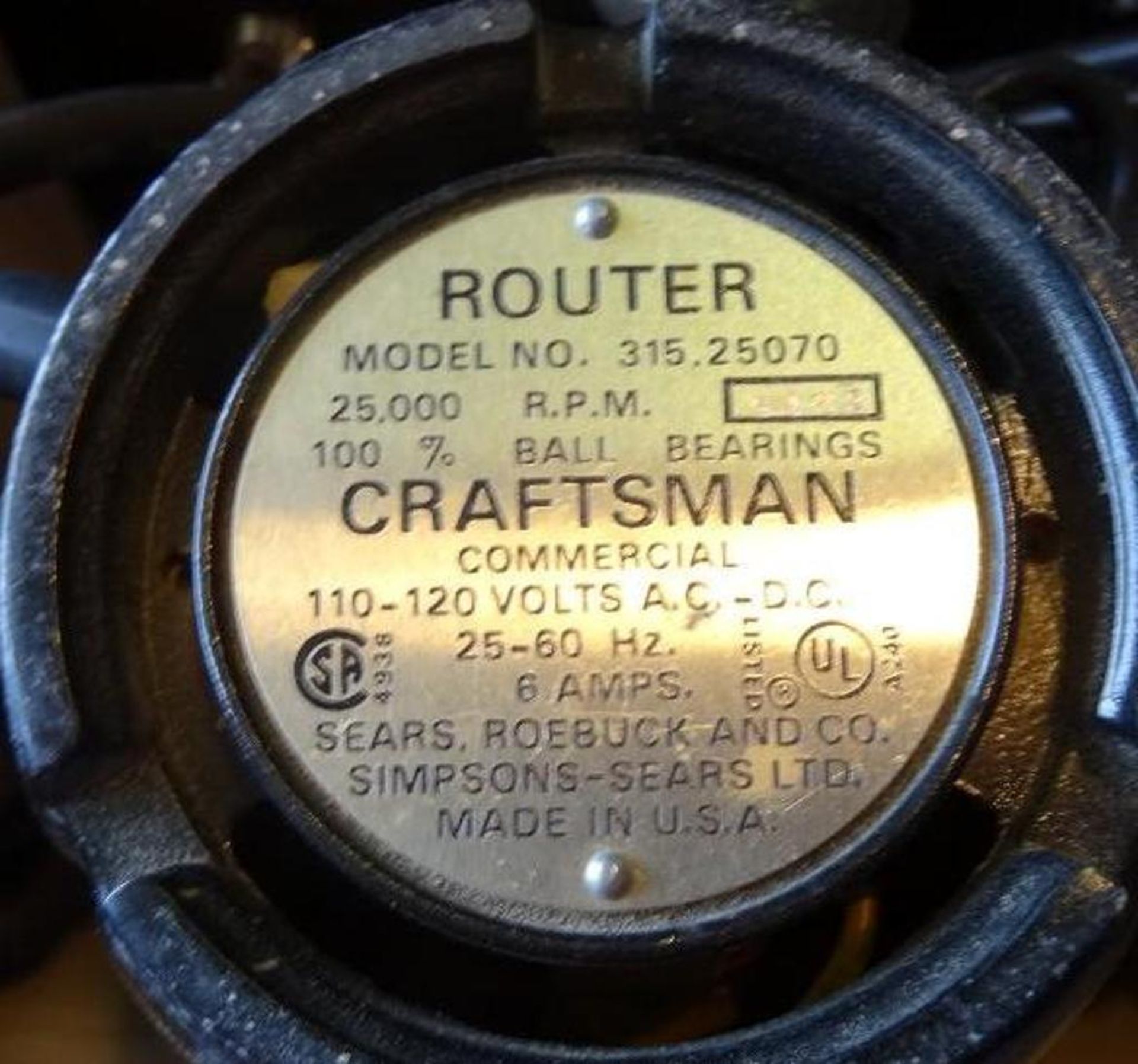 Craftsman Model 315.25070 Router - Image 2 of 2