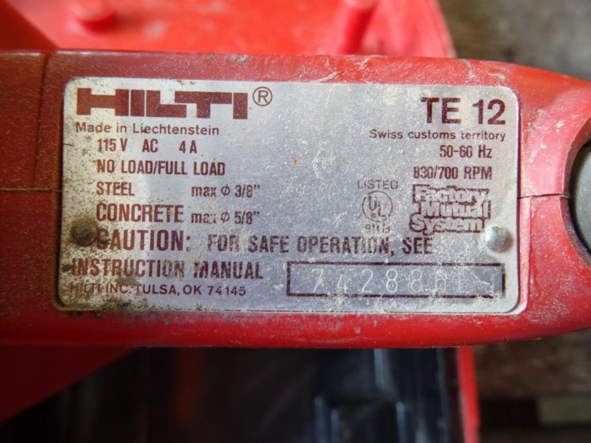 Hilti TE12 Hammer Drill - Image 3 of 3