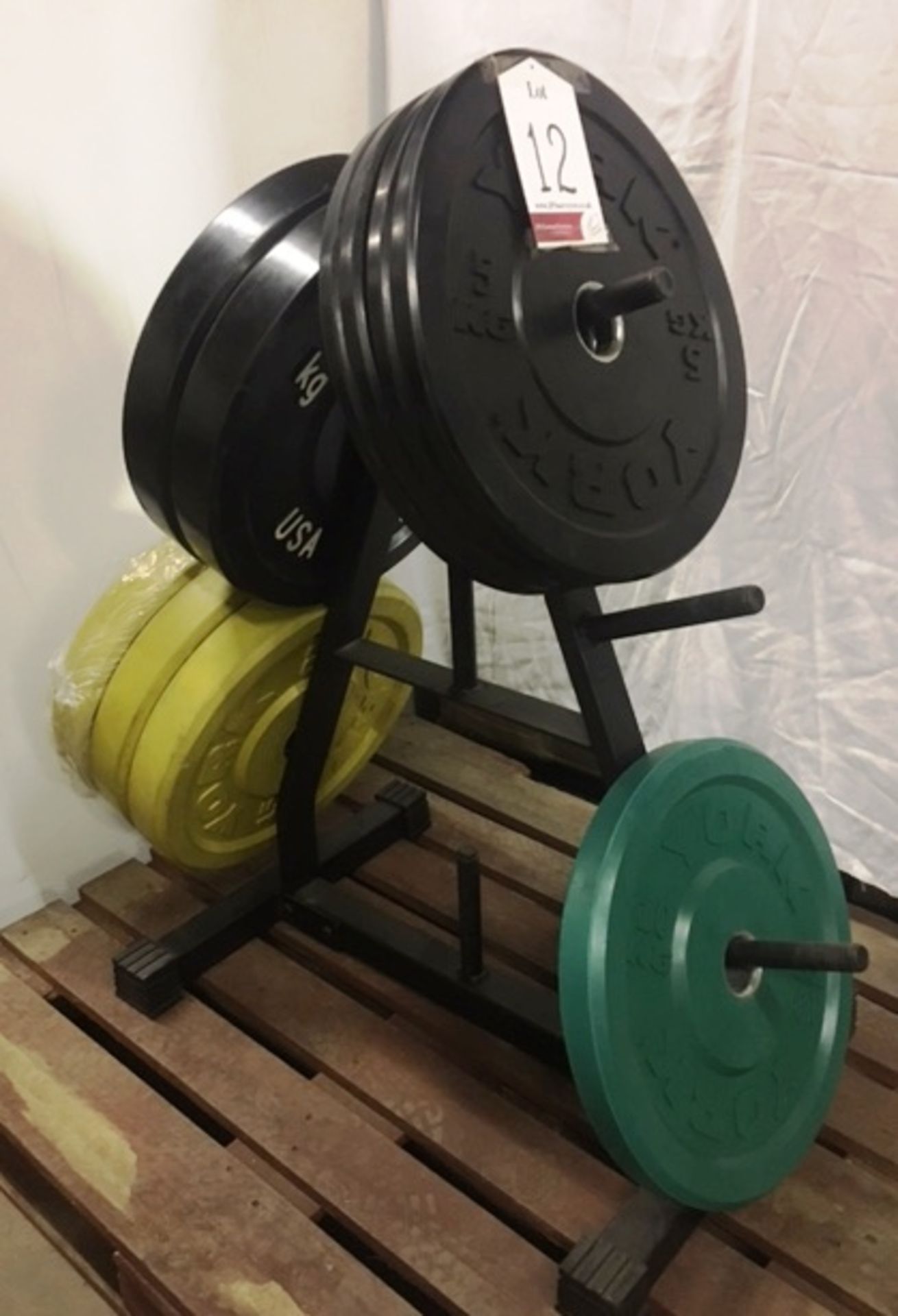 Weight Plate Tree Stand with 10 x York Weight Plates