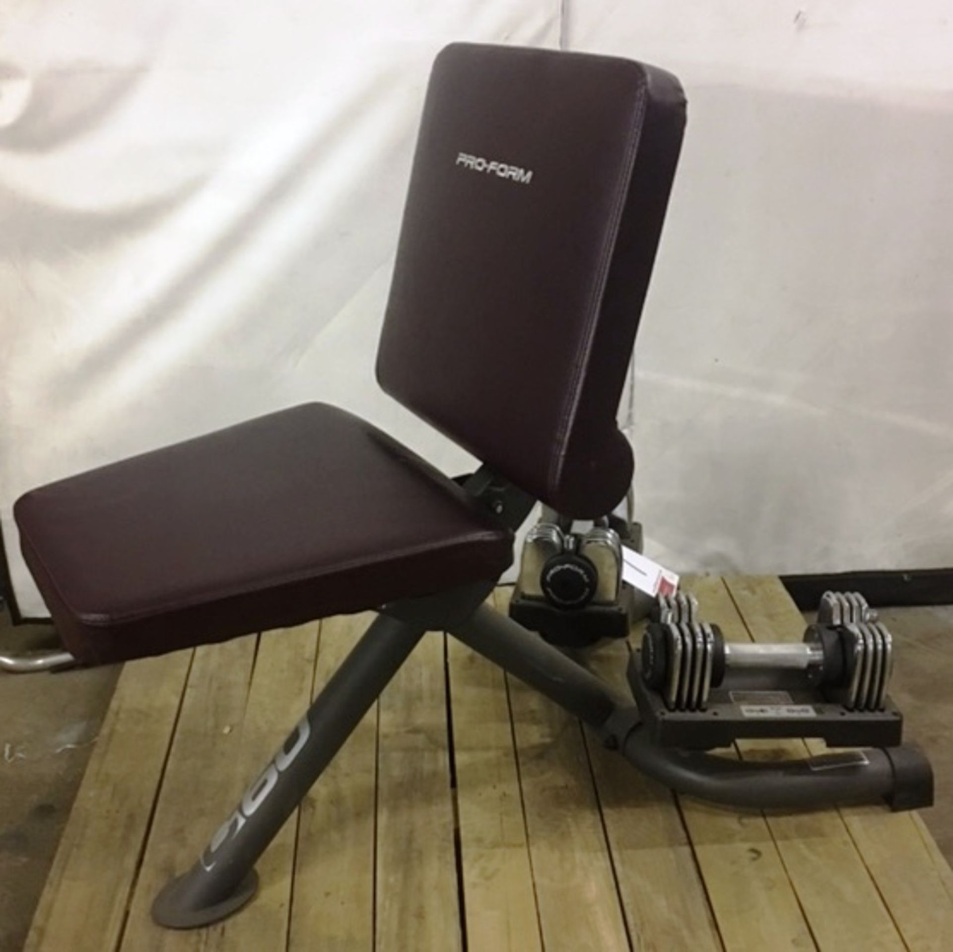 Pro-Form Bench Seat w/ Adjustable Weight Dumbbells
