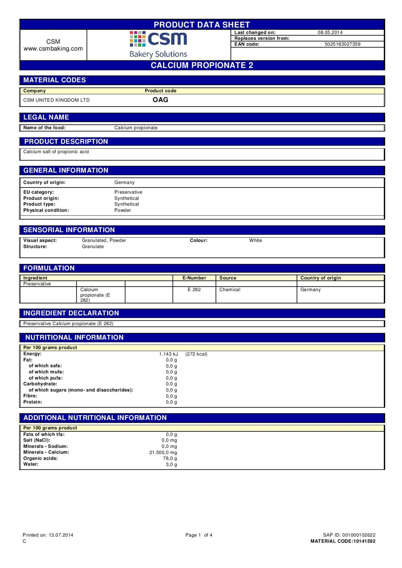 5 x 25kg Calcium Propanate - Click Further Info - Image 3 of 8