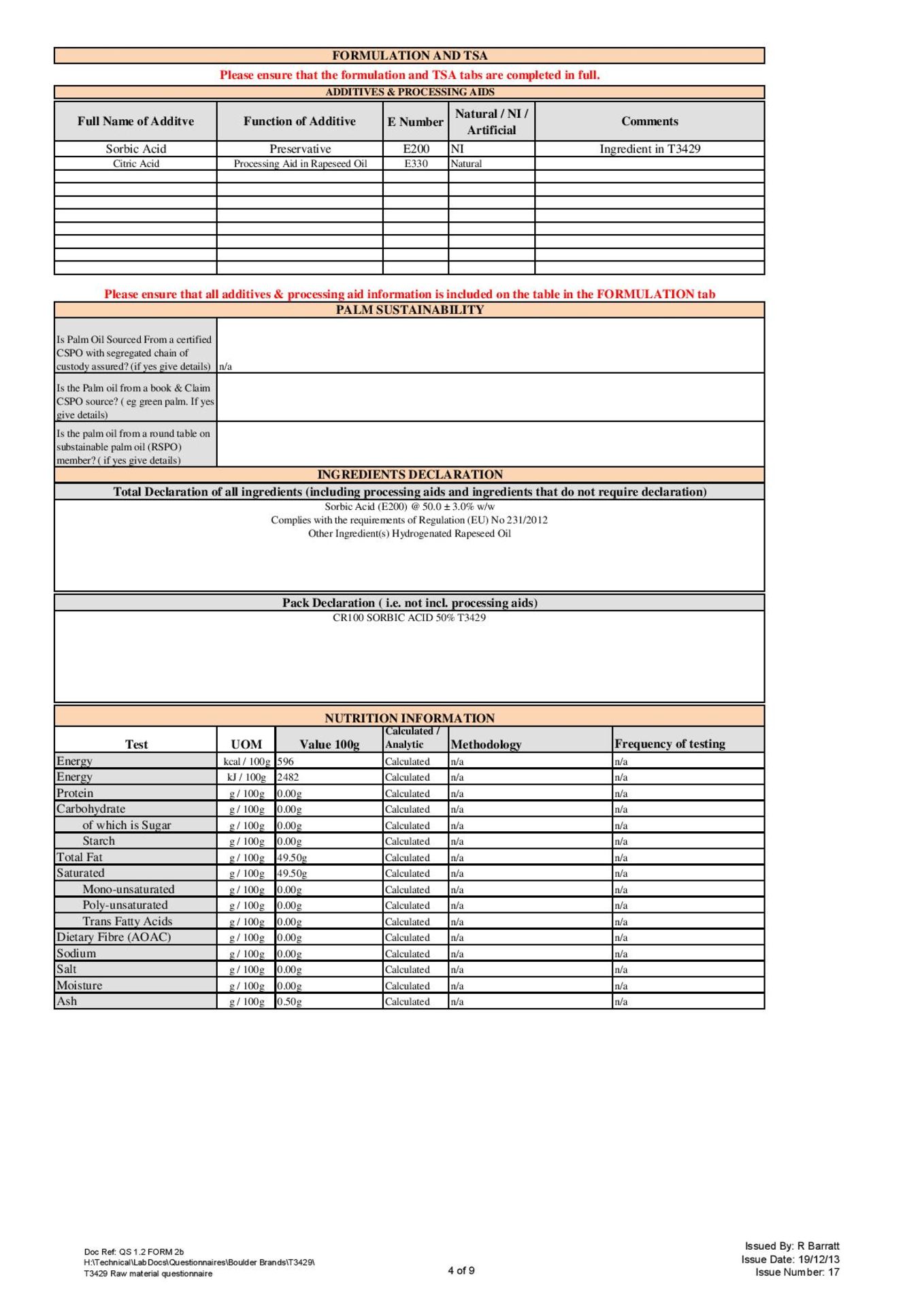 7 x 25kg T3429 - CR100 Sorbic Acid - CLICK FOR MORE INFO - Image 6 of 12