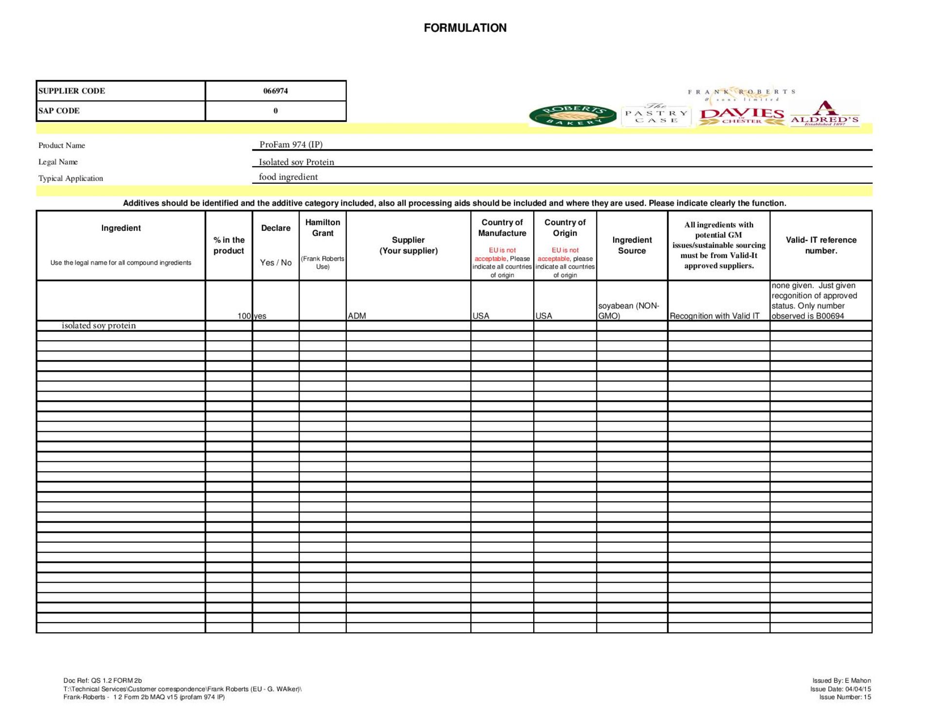 55 x 20kg Soya Protein Isolate - CLICK FOR MORE INFO - Image 11 of 12